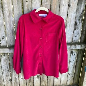 FREE w/purchase Croft and Barrow Stretch Shacket faux suede buttondown collar L